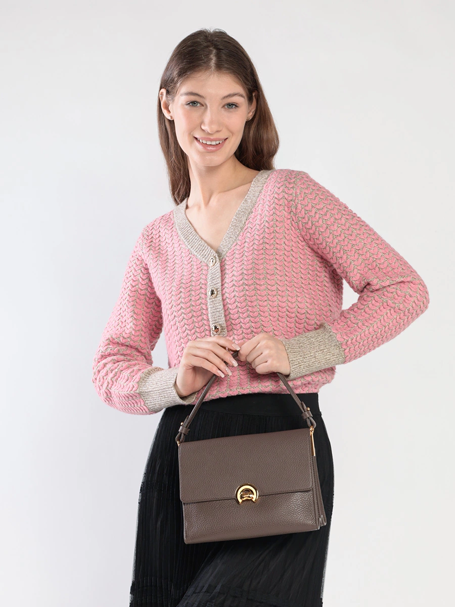 Сумка-мини темно-бежевого цвета